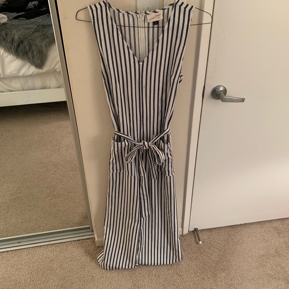 Blue and White Stripped Jumpsuit